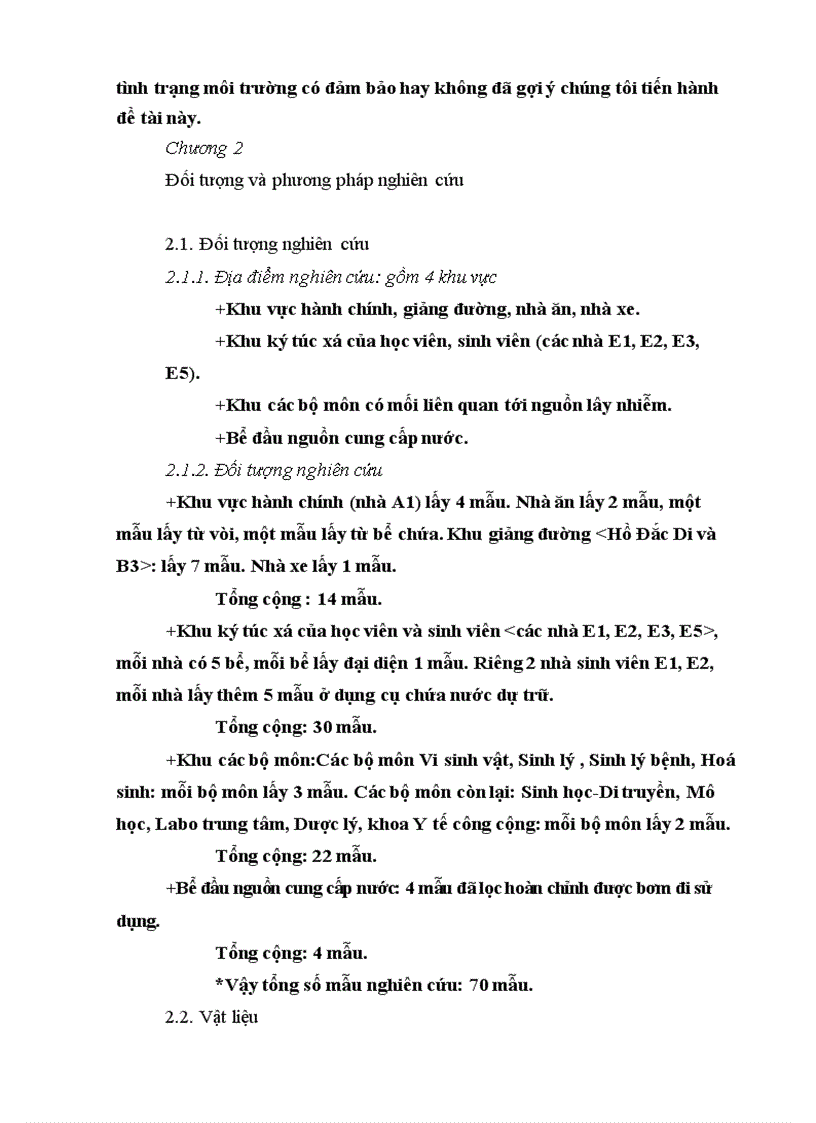 image for page Đánh giá chất lượng nguồn nước sinh hoạt tại khu vực trường Đại học Y Hà Nội thông qua các vi khuẩn chỉ điểm vệ sinh