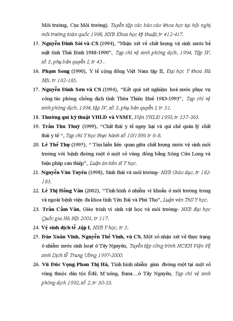 image for page Đánh giá chất lượng nguồn nước sinh hoạt tại khu vực trường Đại học Y Hà Nội thông qua các vi khuẩn chỉ điểm vệ sinh