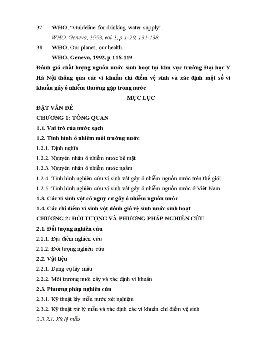image for page Đánh giá chất lượng nguồn nước sinh hoạt tại khu vực trường Đại học Y Hà Nội thông qua các vi khuẩn chỉ điểm vệ sinh