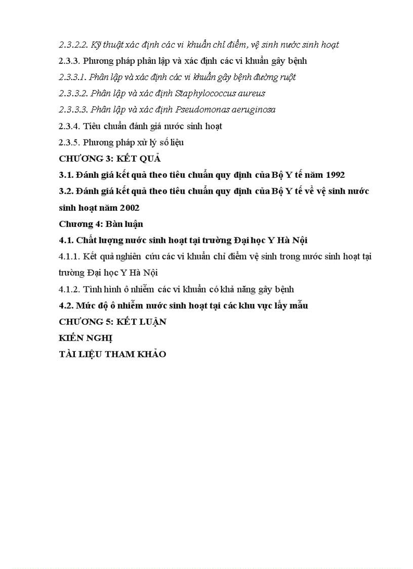 image for page Đánh giá chất lượng nguồn nước sinh hoạt tại khu vực trường Đại học Y Hà Nội thông qua các vi khuẩn chỉ điểm vệ sinh