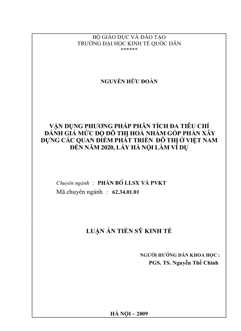 image for page Vận dụng phương pháp phân tích đa tiêu chí đánh giá mức độ đô thị hoá nhằm góp phần xây dựng các quan điểm phát triển đô thị ở VN đến năm 2020
