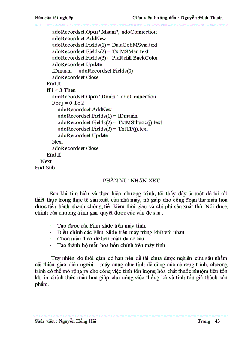 image for page Xử lý và chọn mẫu màu cho công đoạn in thử một mẫu in hoa tại nhà máy dệt tân tiến
