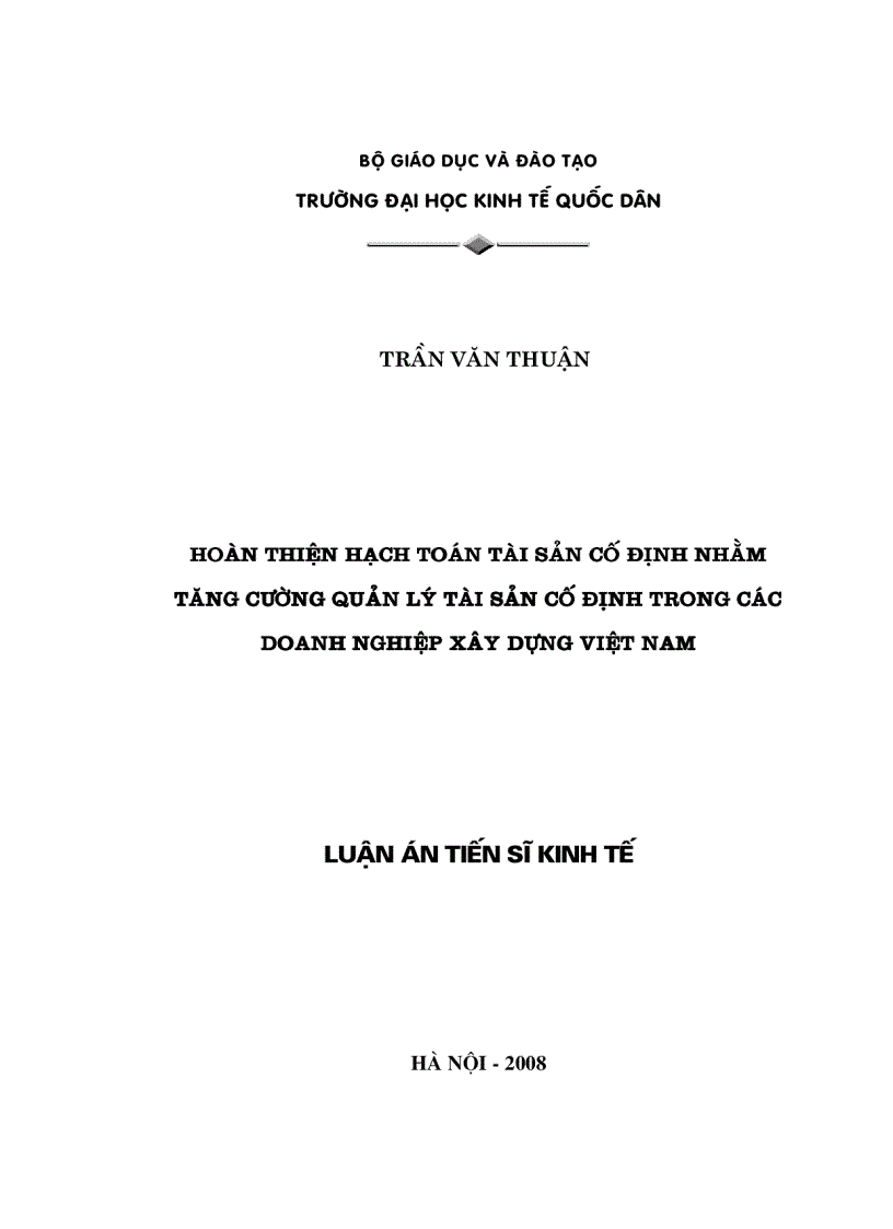 image for page Hoàn thiện hạch toán tài sản cố định nhằm tăng cường quản lý tài sản cố định trong các doanh nghiệp xây dựng Việt Nam