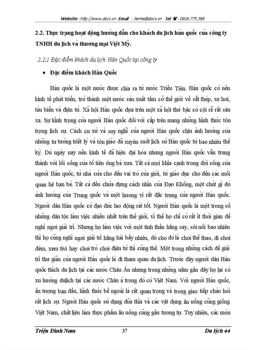 image for page Hoàn thiện hoa t đô ng hươ ng dâ n cho kha ch du li ch Ha n Quô c ta i Công ty TNHH Du li ch va Thương Ma i Viê t My