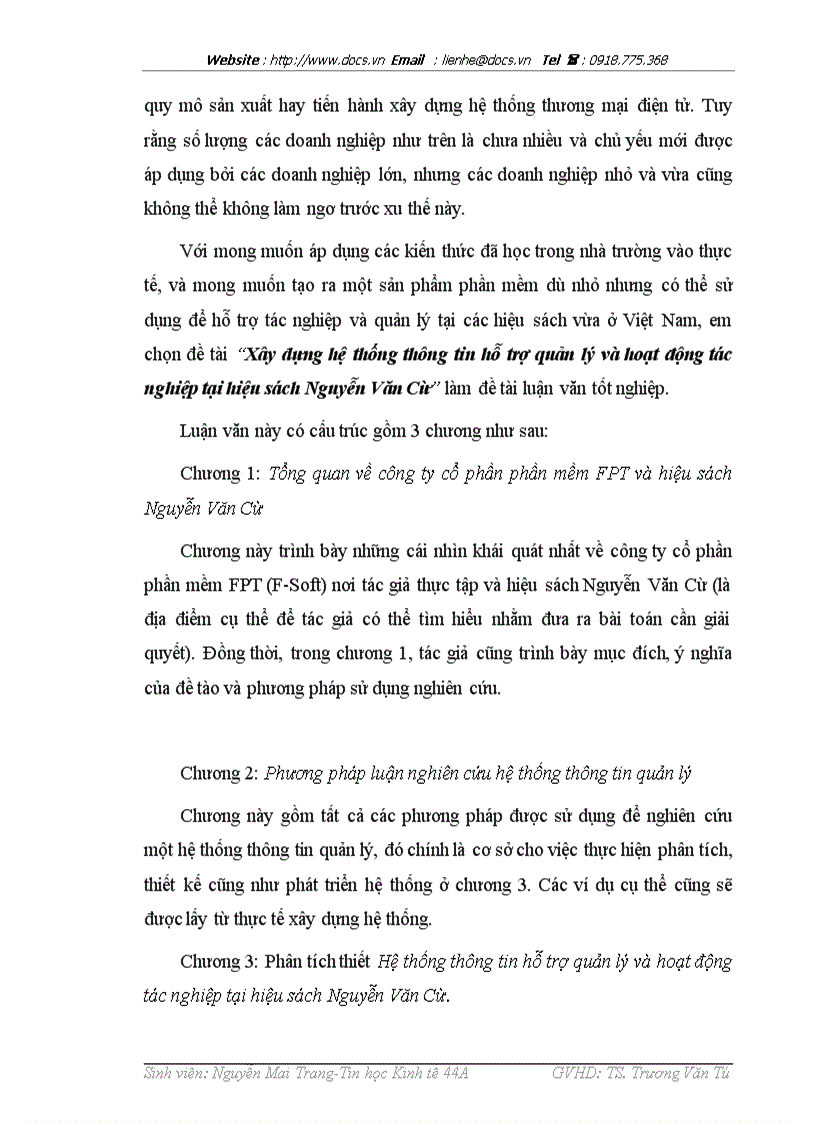 image for page Xây dựng hệ thống thông tin hỗ trợ quản lý và hoạt động tác nghiệp tại hiệu sách Nguyễn Văn Cừ