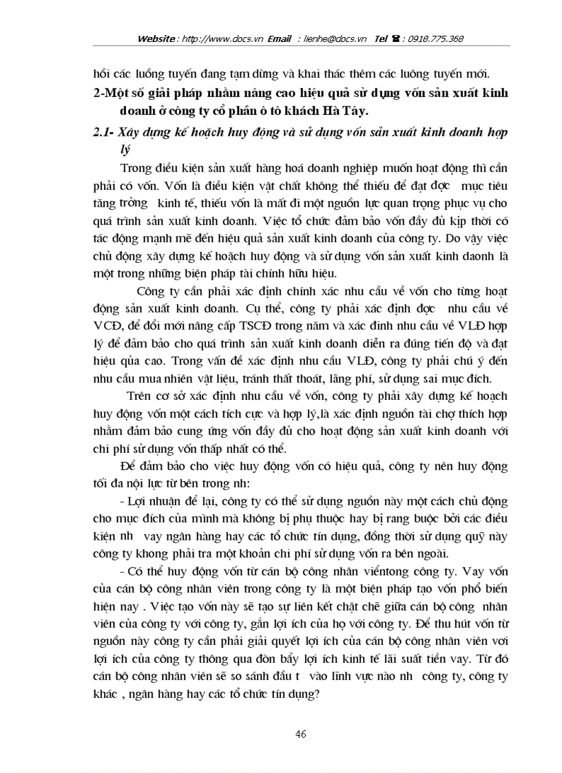 image for page Nâng cao hiệu quả sử dụng vốn tại Công ty cổ phần ô tô khách Hà Tây