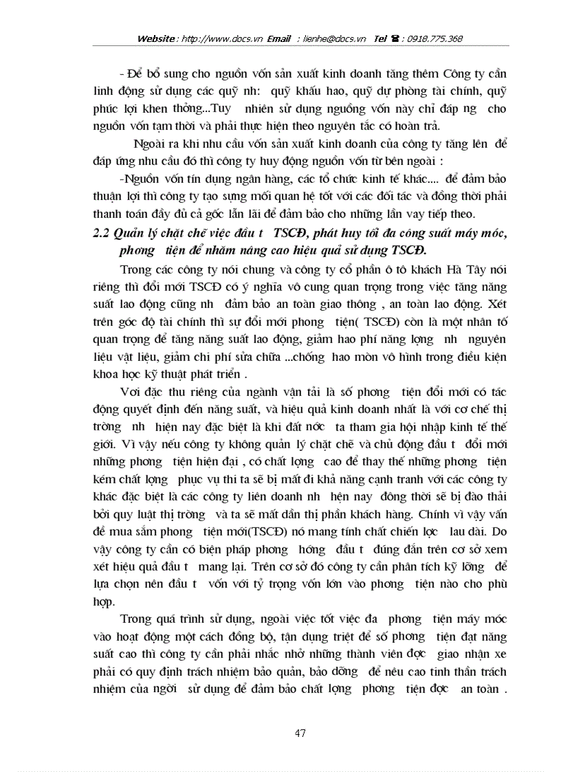 image for page Nâng cao hiệu quả sử dụng vốn tại Công ty cổ phần ô tô khách Hà Tây