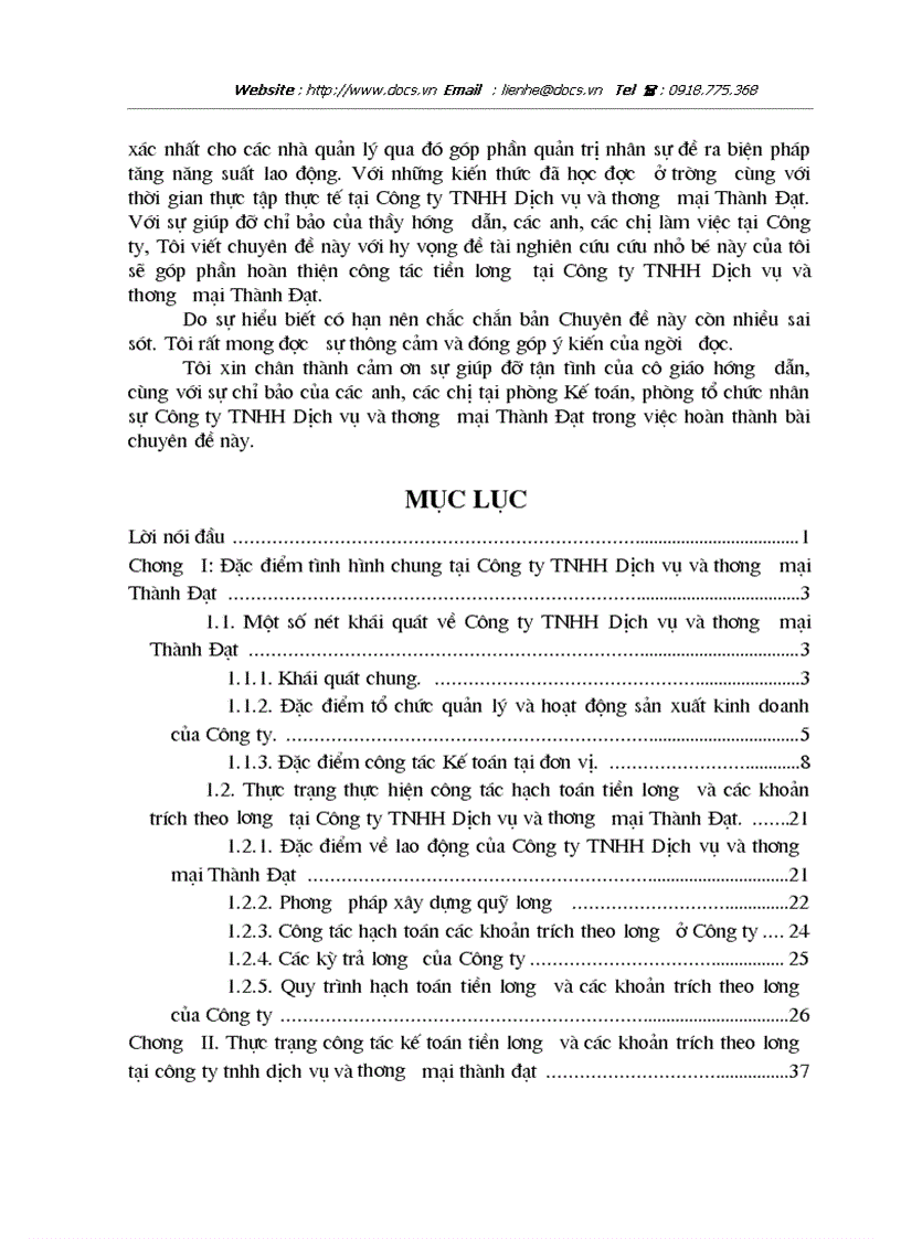 image for page Kế toán tiền lương và các khoản trích theo tiền lương tại Công ty TNHH Dịch vụ và thương mại Thành Đạt