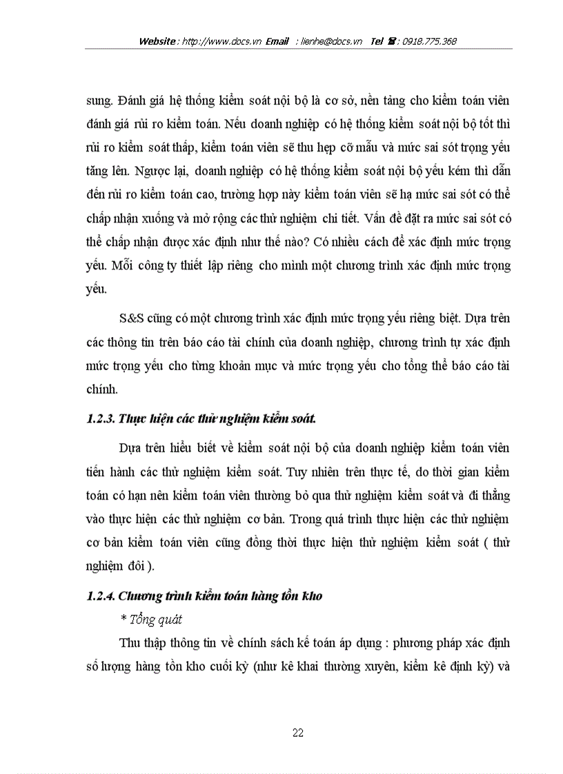 image for page Hoàn thiện quy trình kiểm toán hàng tồn kho trong kiểm toán tài chính do Công ty TNHH Tư vấn và Kiểm toán S S thực hiện