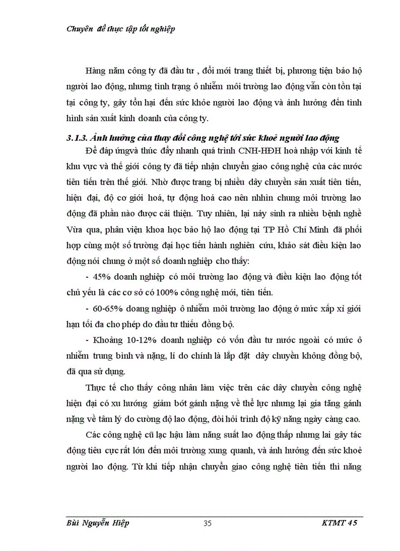 image for page Bước đầu nghiên cứu môi trường lao động và ảnh hưởng của nó tới sức khoẻ người lao động tại công ty CP PTXD XNK Sông Hồng