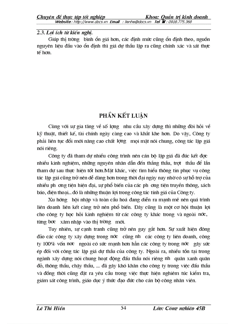 image for page Hoàn thiện công tác lập giá dự thầu xây lắp ở Công ty Liên doanh Công trình Giao thông Hữu Nghị