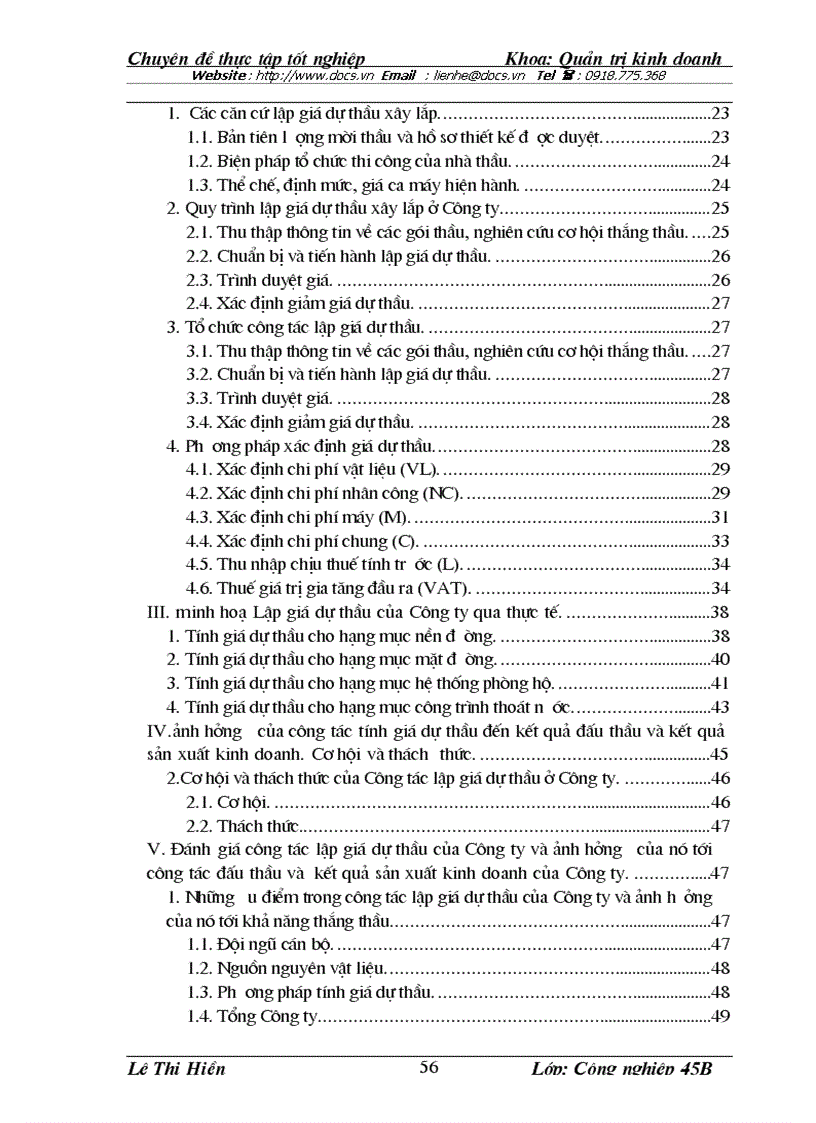 image for page Hoàn thiện công tác lập giá dự thầu xây lắp ở Công ty Liên doanh Công trình Giao thông Hữu Nghị