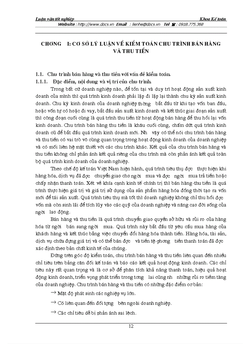 image for page Hoàn thiện kiểm toán chu trình bán hàng và thu tiền trong quy trình kiểm toán báo cáo tài chính do Công ty TNHH Kiểm toán và Tư vấn ACPA thực hiện