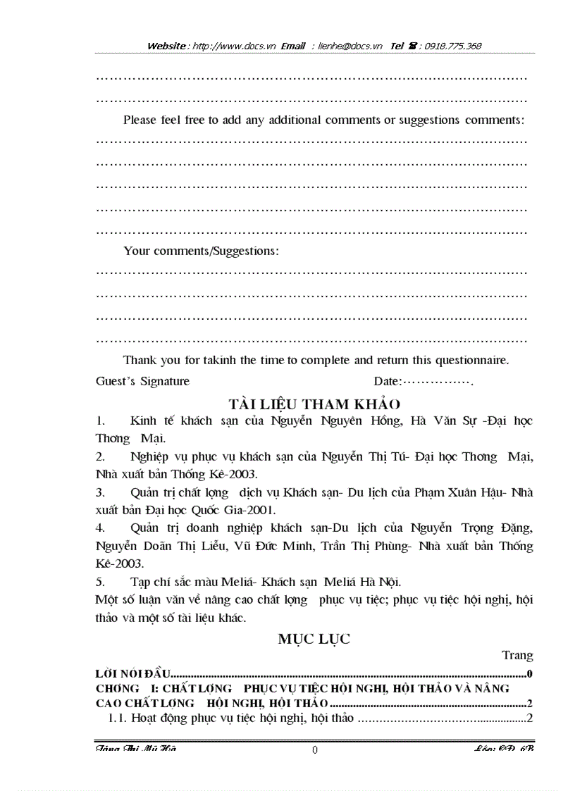 image for page 1số giải pháp nâng cao chất lượng phục vụ tiệc hội nghị hội thảo tại khách sạn Melia Hà Nội