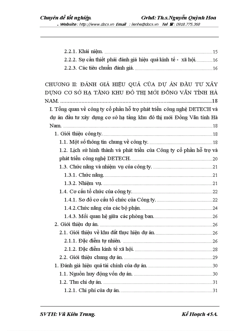 image for page Đánh giá hiệu quả của dự án đầu tư xây dựng cơ sở hạ tầng khu đô thị mới Đồng Văn tỉnh Hà Nam