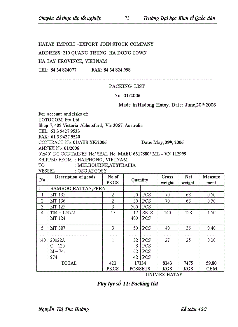 image for page Hoàn thiện kế toán nghiệp vụ xuất khẩu hàng hóa tại Công ty Cổ phần Xuất Nhập khẩu Hà Tây