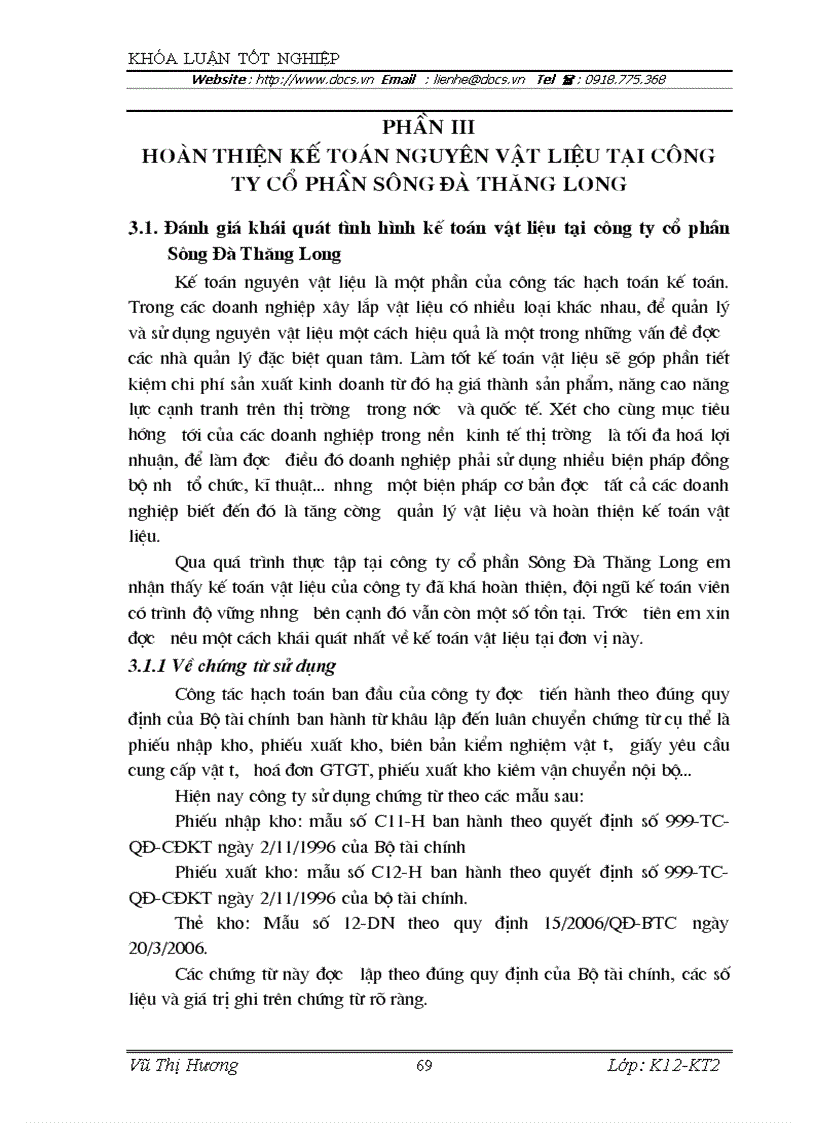 image for page Hoàn thiện kế toán nguyên vật liệu tại công ty cổ phần Sông Đà Thăng Long