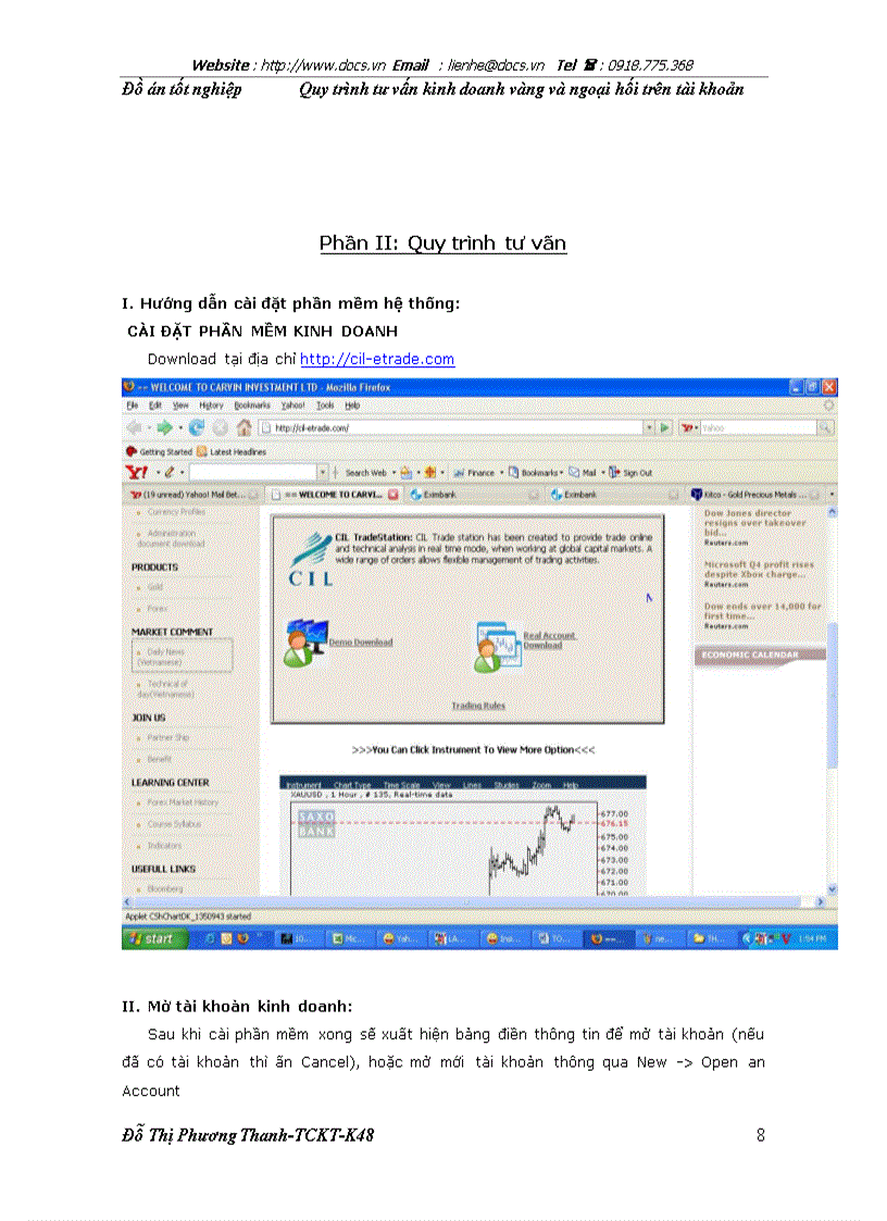 image for page Quy trình tư vấn kinh doanh vàng và ngọai hối trên tài khoản