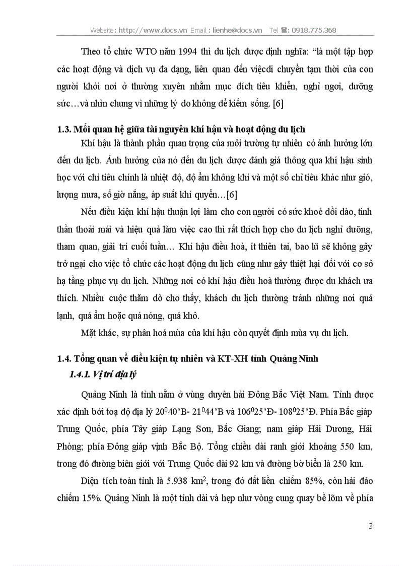 Tài nguyên khí hậu và một số ảnh hưởng của nó đến hoạt động du lịch tỉnh Quảng Ninh