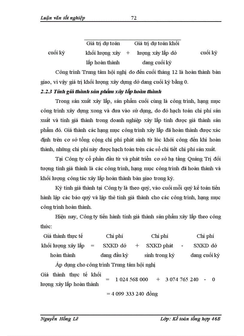 image for page Hoàn thiện công tác kế toán chi phí sản xuất và tính gíá thành sản phẩm xây lắp tại Công ty cổ phần đầu tư và phát triển cơ sở hạ tầng Quảng Trị