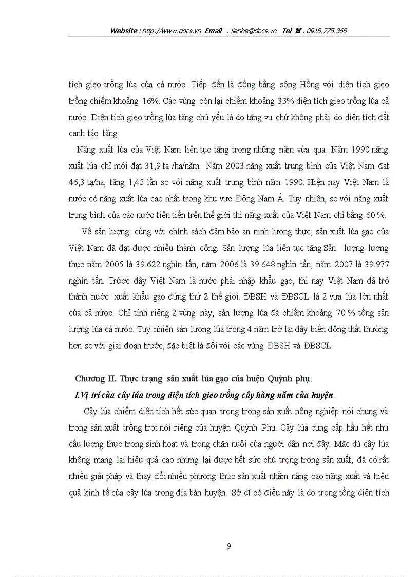 image for page Thực trạng và một số giải pháp nâng cao hiệu quả sản xuất lúa ở huyện Quỳnh Phụ tỉnh Thái Bình