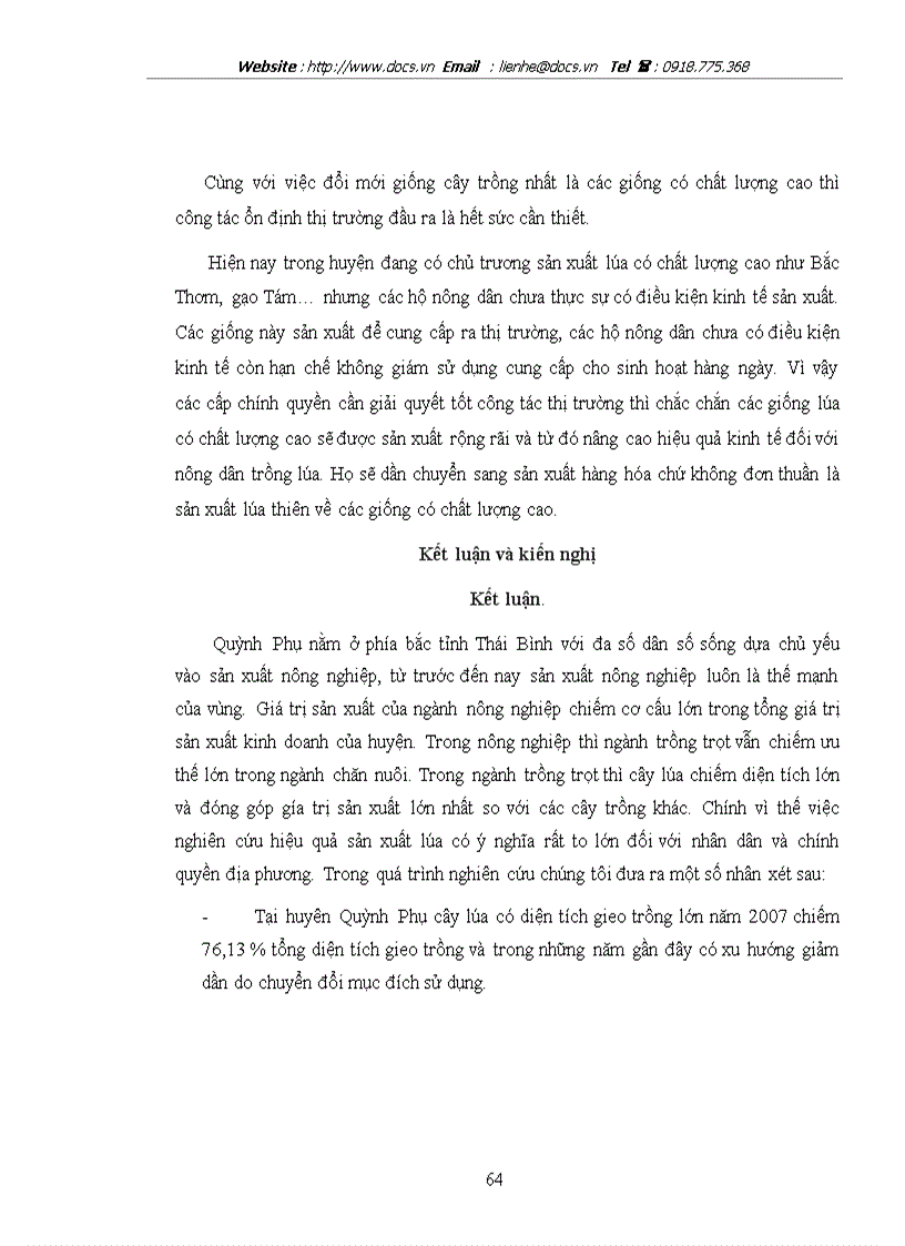 image for page Thực trạng và một số giải pháp nâng cao hiệu quả sản xuất lúa ở huyện Quỳnh Phụ tỉnh Thái Bình
