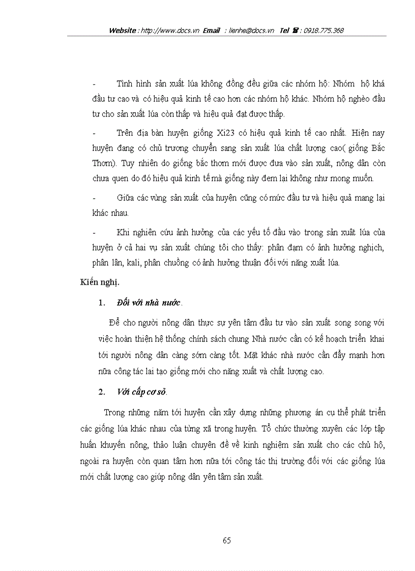 image for page Thực trạng và một số giải pháp nâng cao hiệu quả sản xuất lúa ở huyện Quỳnh Phụ tỉnh Thái Bình