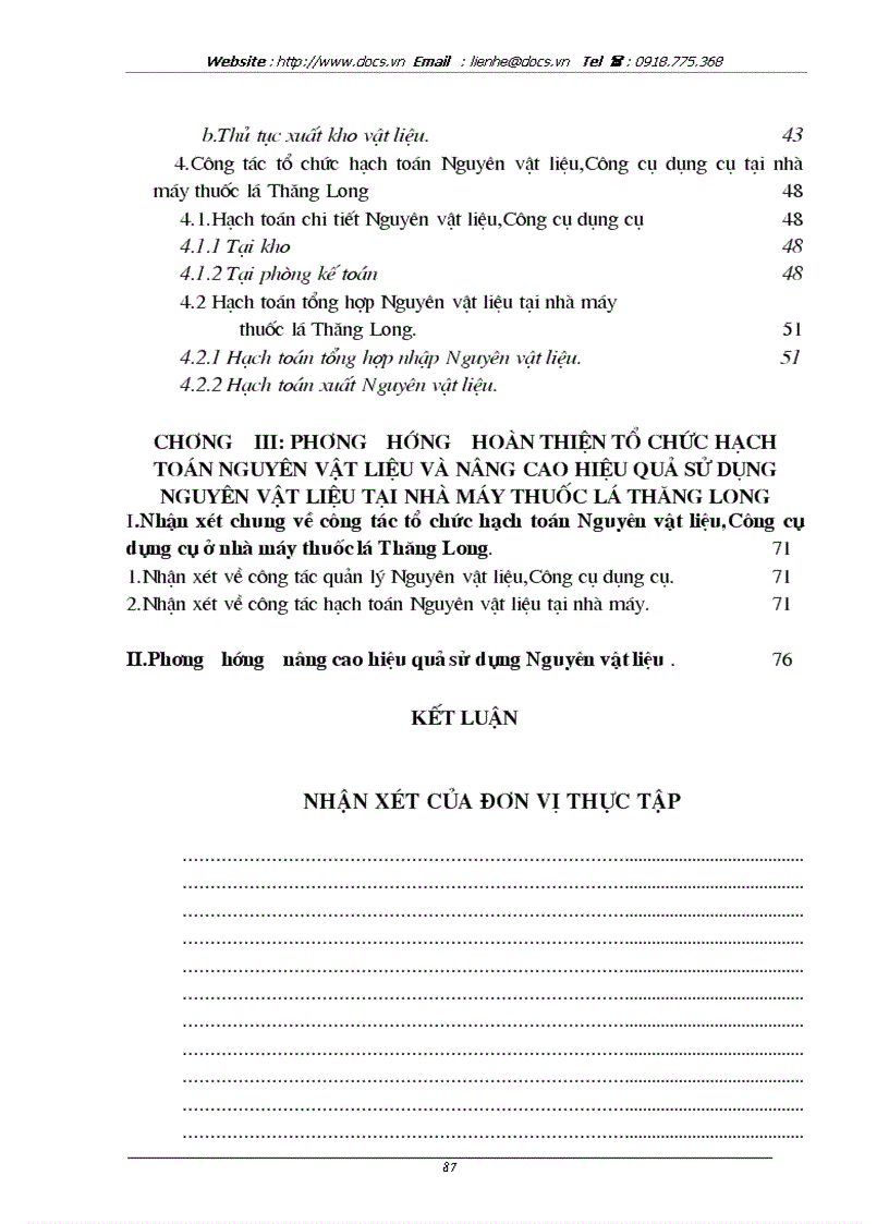 image for page Công tác hạch toán kế toán nguyên vật liệu công cụ dụng cụ tại nhà máy thuốc lá Thăng long