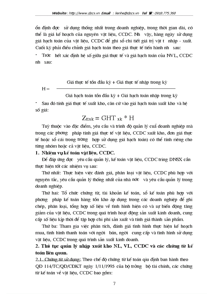 image for page Tổ chức công tác kế toán nguyên vật liệu công cụ dụng cụ ở Công ty công trình giao thông 1 HN