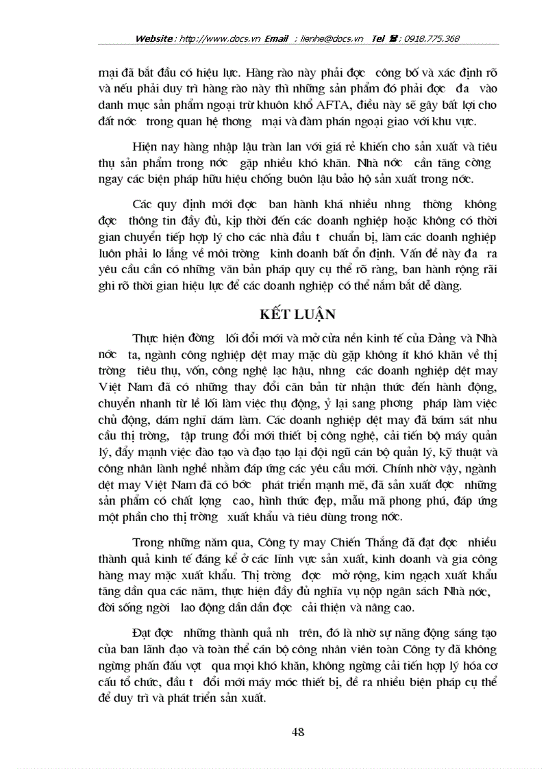 image for page Giải pháp thúc đẩy hoạt động kinh doanh xuất nhập khẩu của Công ty may Chiến Thắng