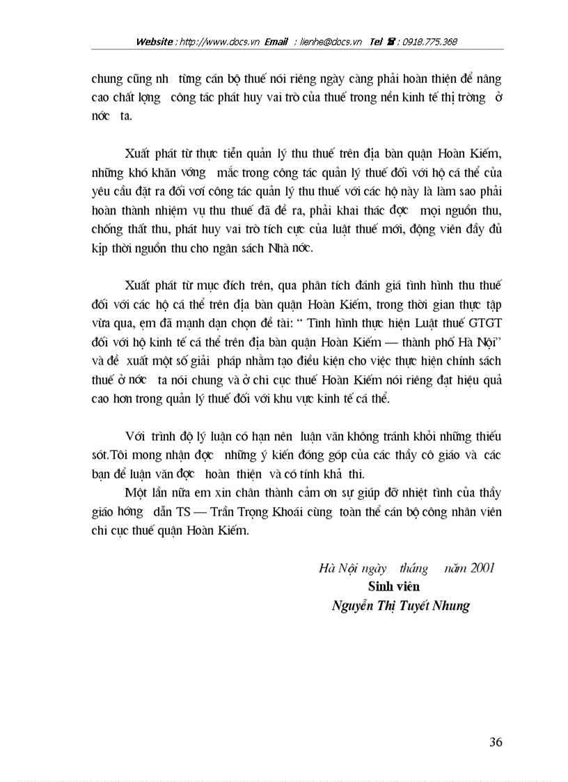 image for page Về tình hình thực hiện Luật thuế giá trị gia tăng VAT đối với hộ kinh tế cá thể trên địa bàn quận Hoàn Kiếm thành phố Hà Nội