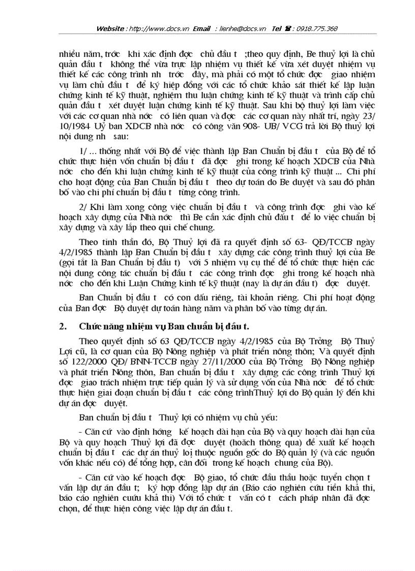 image for page Tại Ban chuẩn bị đầu tư