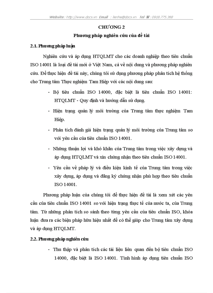 image for page Nghiên cứu xây dựng Hệ thống quản lý môi trường theo tiêu chuẩn ISO 14001 cho Trung tâm thực nghiệm Tam Hiệp Viện nghiên cứu Mỏ và Luyện kim