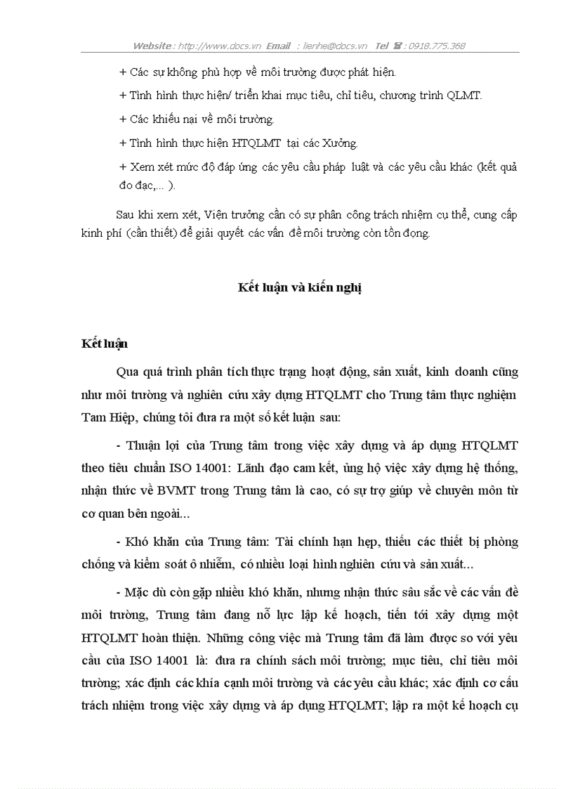 image for page Nghiên cứu xây dựng Hệ thống quản lý môi trường theo tiêu chuẩn ISO 14001 cho Trung tâm thực nghiệm Tam Hiệp Viện nghiên cứu Mỏ và Luyện kim