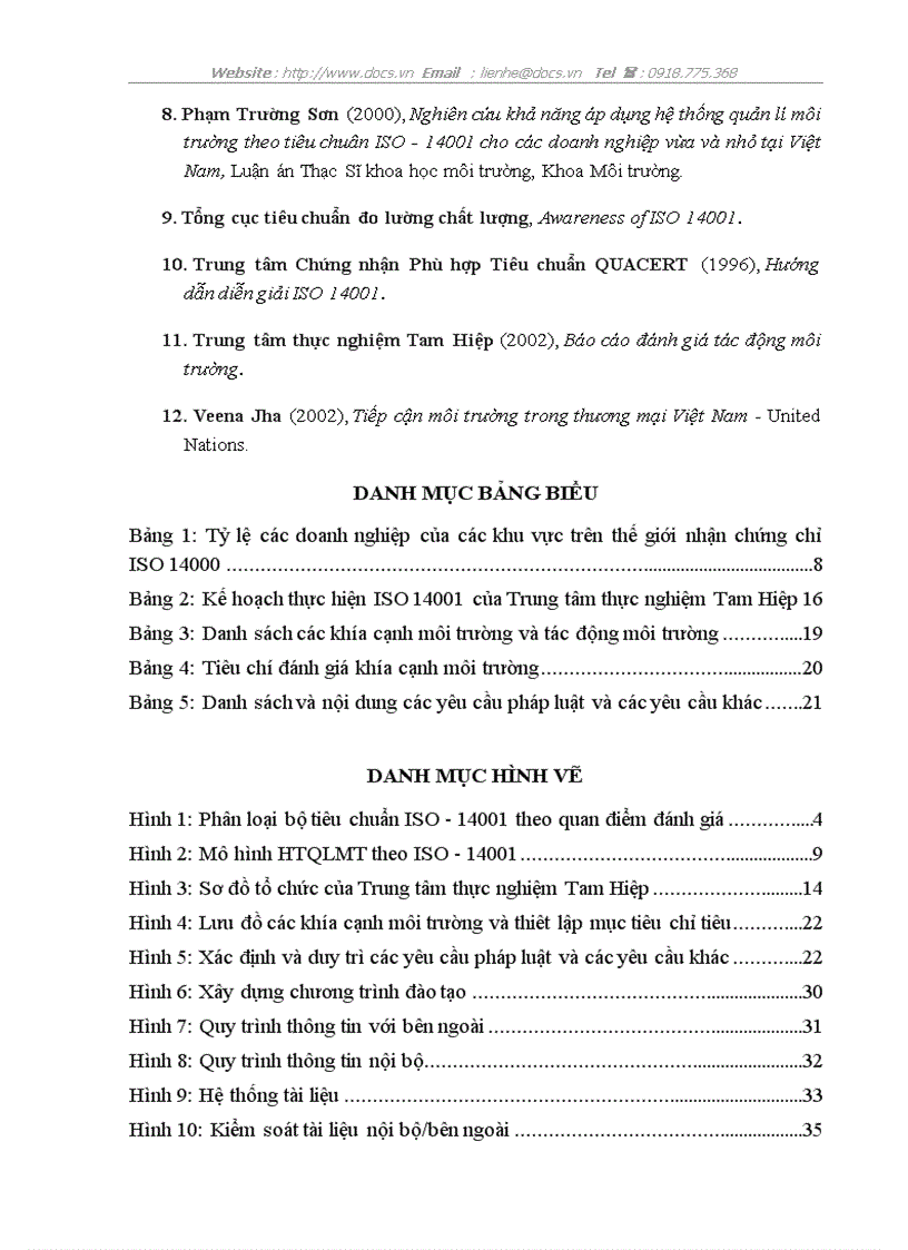 image for page Nghiên cứu xây dựng Hệ thống quản lý môi trường theo tiêu chuẩn ISO 14001 cho Trung tâm thực nghiệm Tam Hiệp Viện nghiên cứu Mỏ và Luyện kim