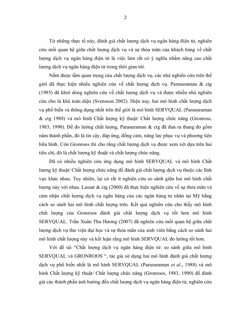 image for page Chất lượng dịch vụ ngân hàng điện tử so sánh giữa mô hình SERVQUAL và GRONROOS