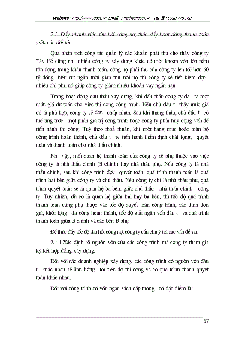 image for page Giải pháp nâng cao hiệu quả sử dụng vốn tại công ty Tây hồ Bộ Quốc phòng