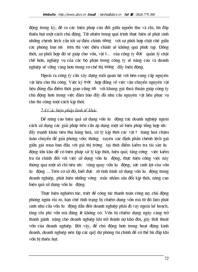 image for page Giải pháp nâng cao hiệu quả sử dụng vốn tại công ty Tây hồ Bộ Quốc phòng