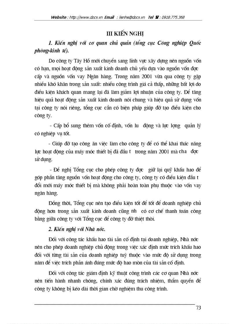 image for page Giải pháp nâng cao hiệu quả sử dụng vốn tại công ty Tây hồ Bộ Quốc phòng