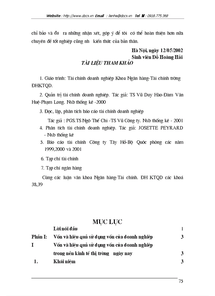 image for page Giải pháp nâng cao hiệu quả sử dụng vốn tại công ty Tây hồ Bộ Quốc phòng