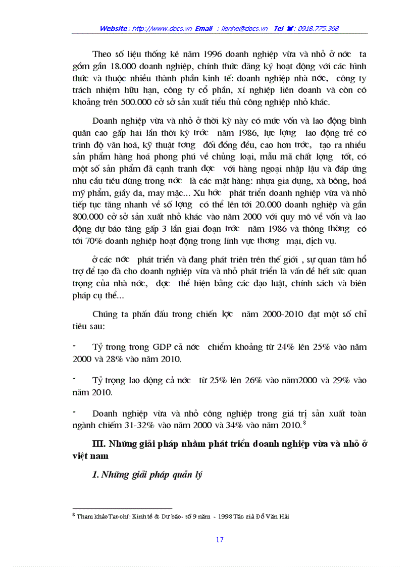 image for page Phát triển doanh nghiệp vừa và nhỏ trong nền kinh tế thị trướng ở Việt Nam