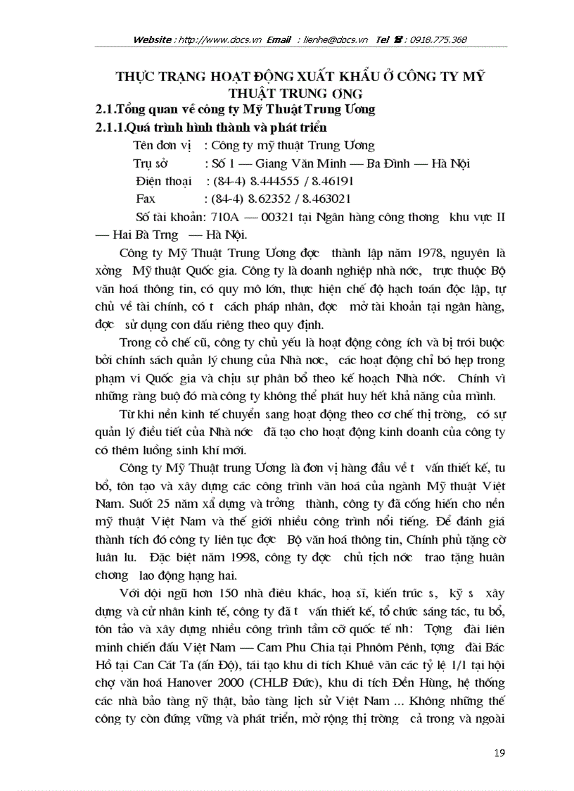 image for page Hoạt động xuất khẩu hàng thủ công mỹ nghệ tại Công ty mỹ thuật Trung ương