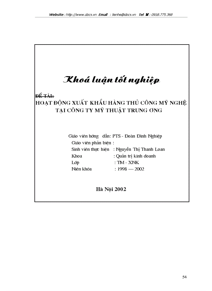 image for page Hoạt động xuất khẩu hàng thủ công mỹ nghệ tại Công ty mỹ thuật Trung ương