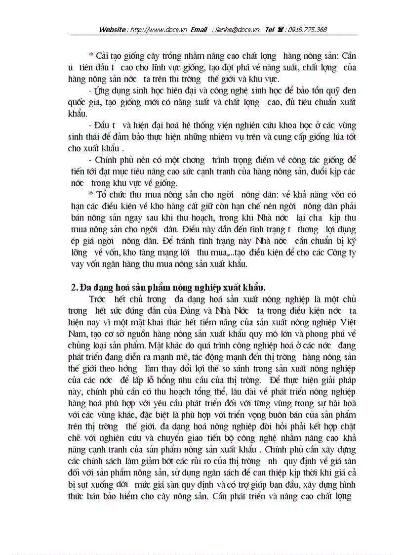 image for page 1số giải pháp chủ yếu nhằm thúc đẩy xuất khẩu mặt hàng nông sản tại Công ty XNK tổng hợp