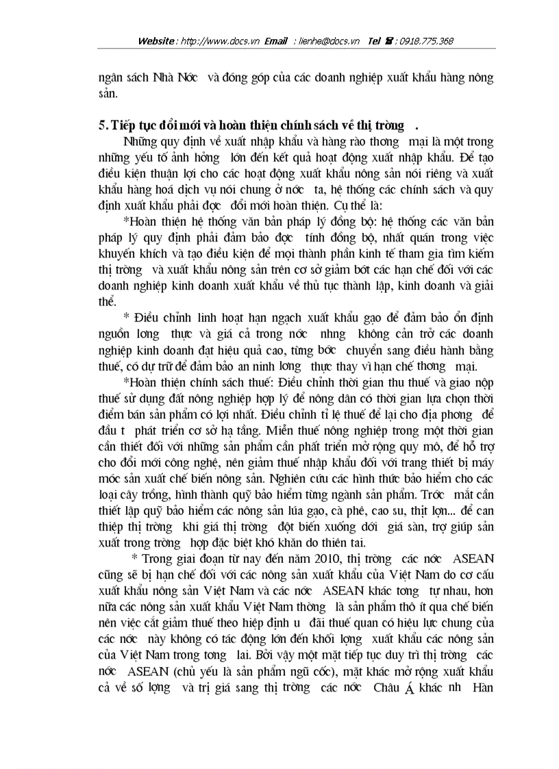 image for page 1số giải pháp chủ yếu nhằm thúc đẩy xuất khẩu mặt hàng nông sản tại Công ty XNK tổng hợp