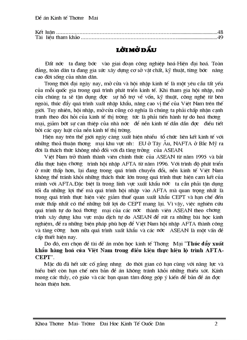 image for page Xuất khẩu hàng hoá của Việt Nam trong điều kiện thực hiện lộ trình AFTA CEPT