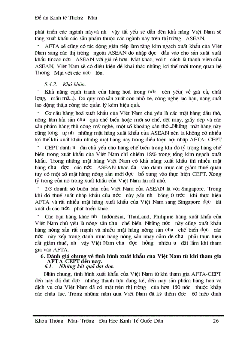 image for page Xuất khẩu hàng hoá của Việt Nam trong điều kiện thực hiện lộ trình AFTA CEPT