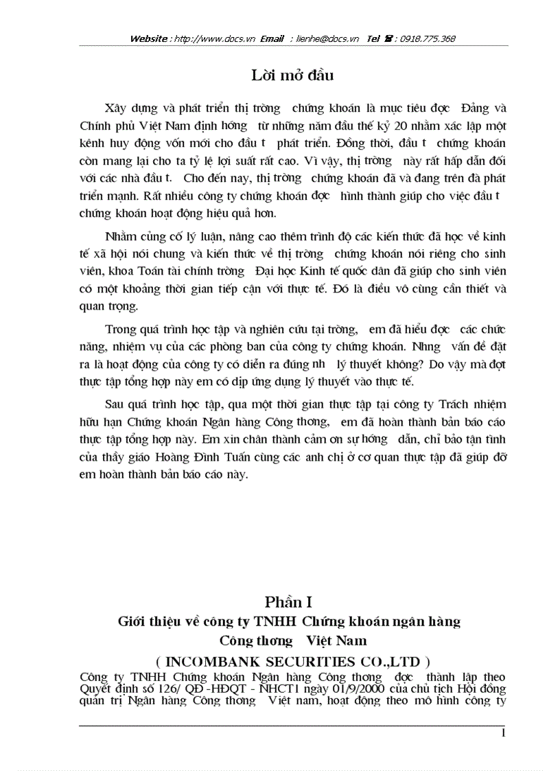 image for page Tại Công ty TNHH Chứng Khoán ngân hàng công thương VietinBank VN