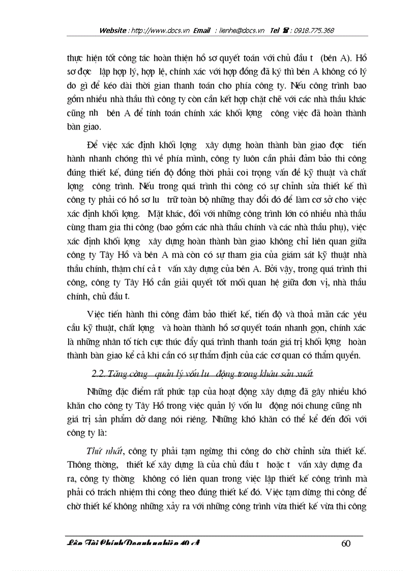 image for page Giải pháp nâng cao hiệu quả sử dụng vốn tại Công ty Tây Hồ Bộ Quốc phòng