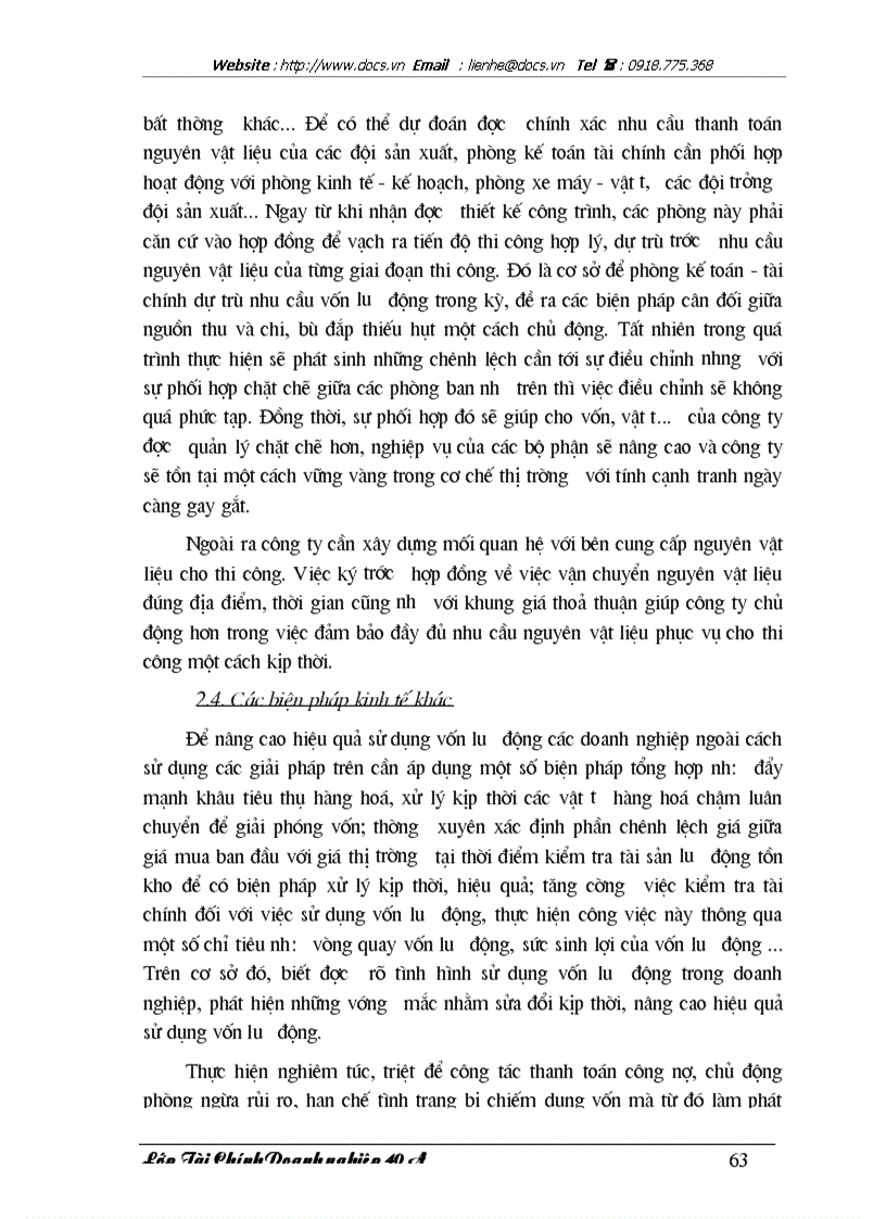 image for page Giải pháp nâng cao hiệu quả sử dụng vốn tại Công ty Tây Hồ Bộ Quốc phòng